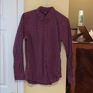Uniqlo plaid mens button down medium
